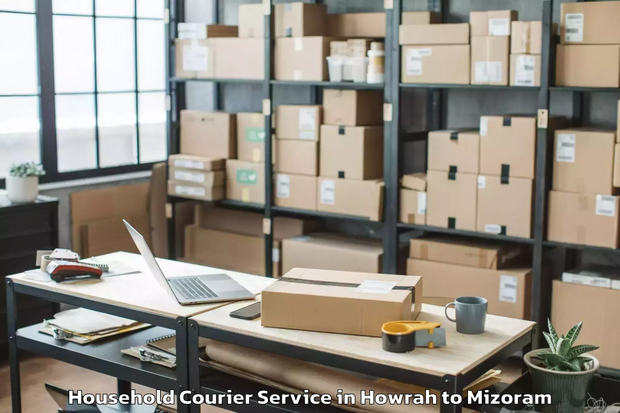 Hassle-Free Howrah to Icfai University Mizoram Aizaw Household Courier